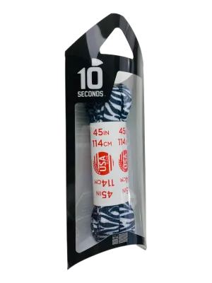 10 Seconds ® Athletic Printed Laces | Black/White Zebra