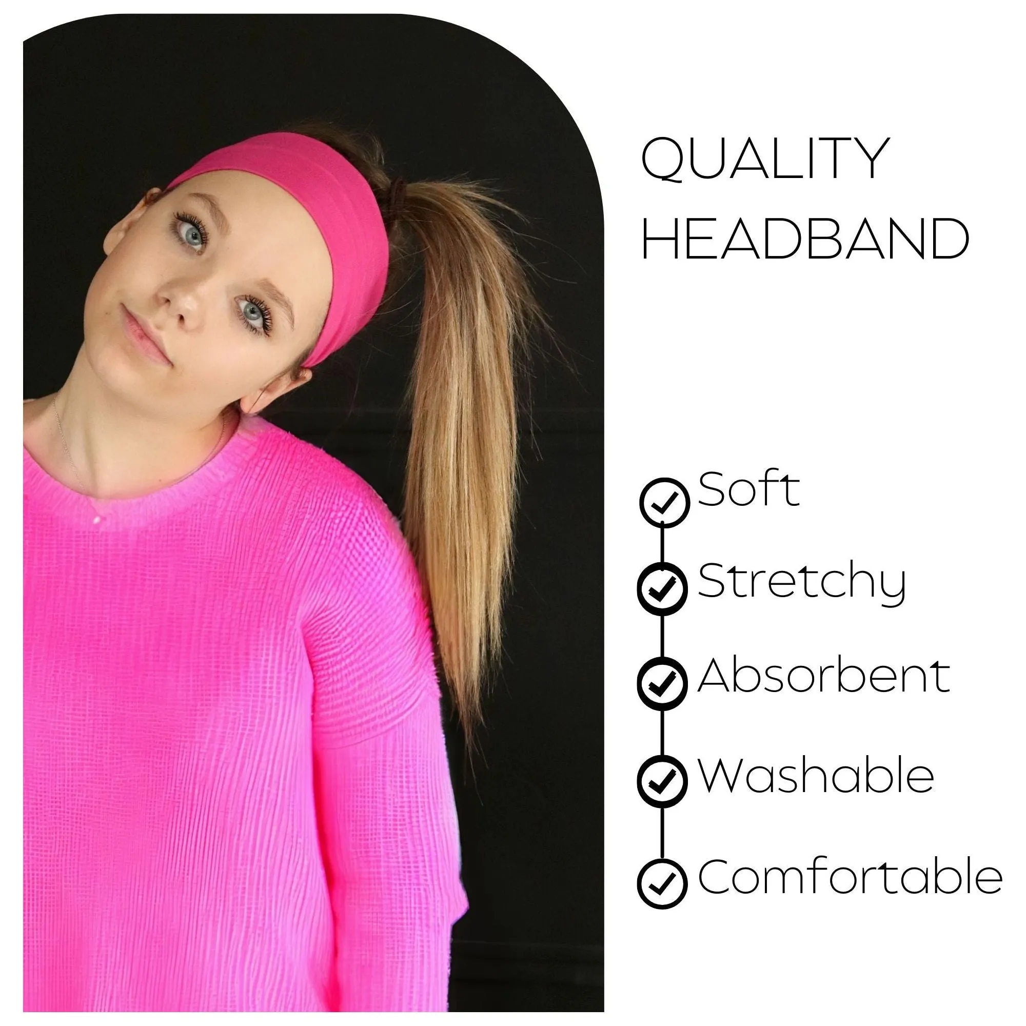 12 Wide Cotton Headbands Soft Stretch Headband Elastic Head Bands You Pick Colors & Quantities