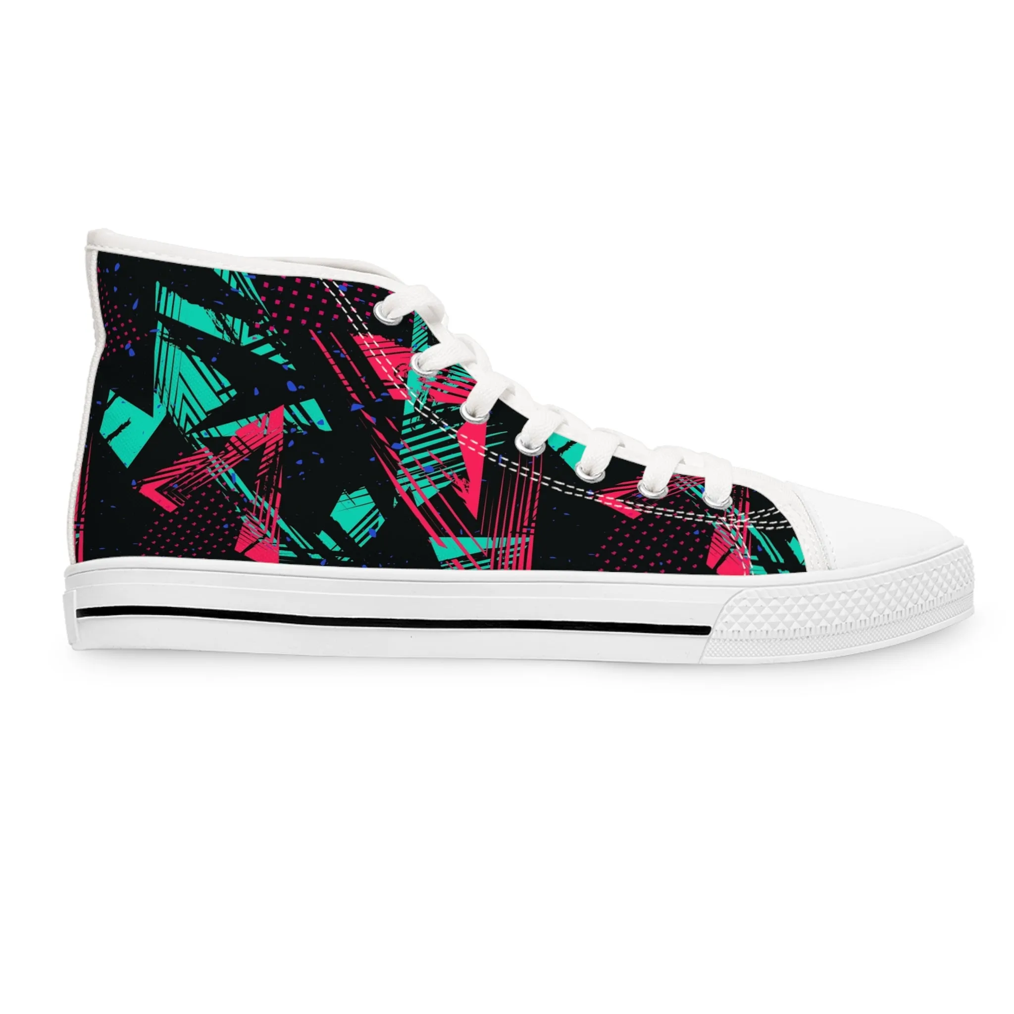 Abstract Neon Pattern Women's High Top Sneakers