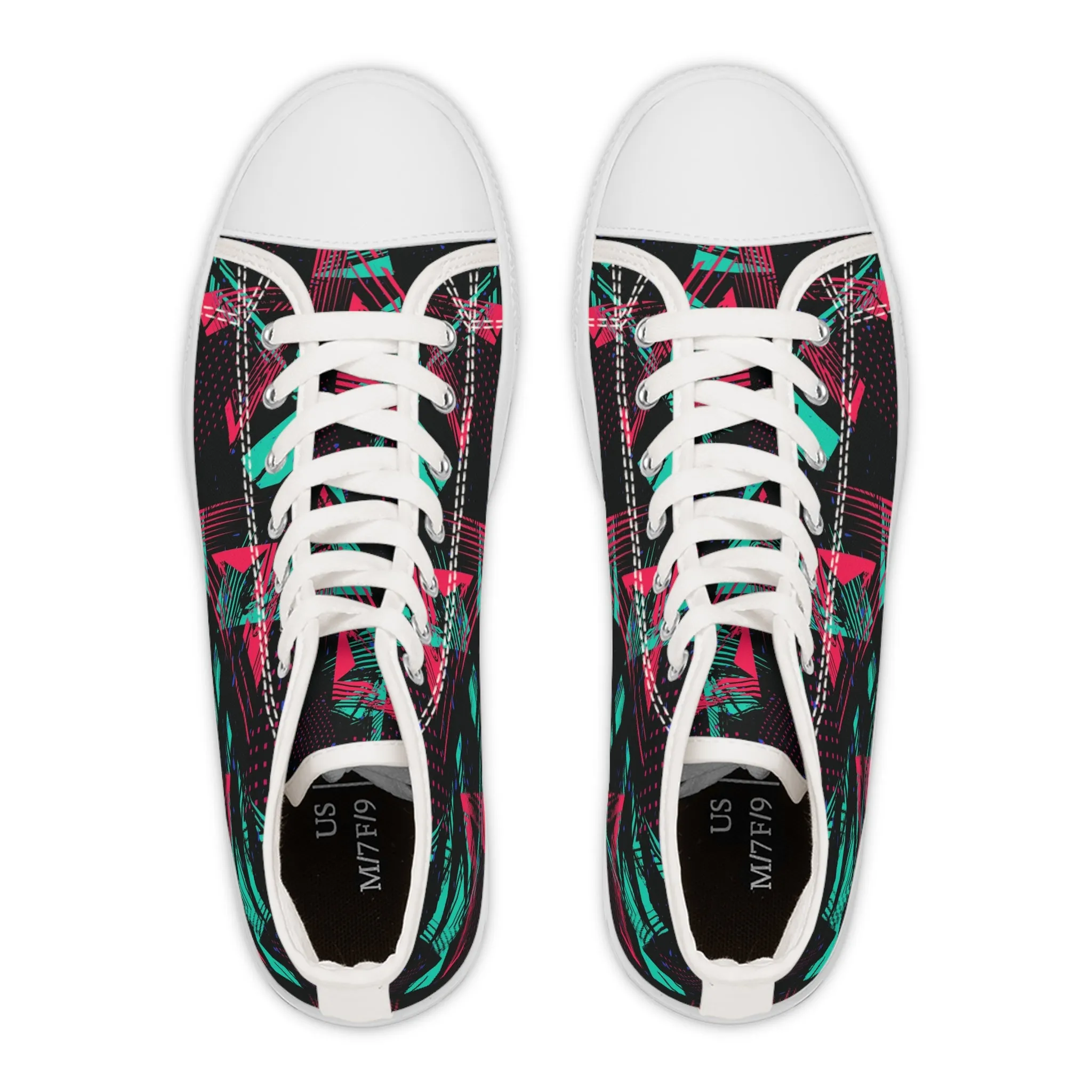 Abstract Neon Pattern Women's High Top Sneakers