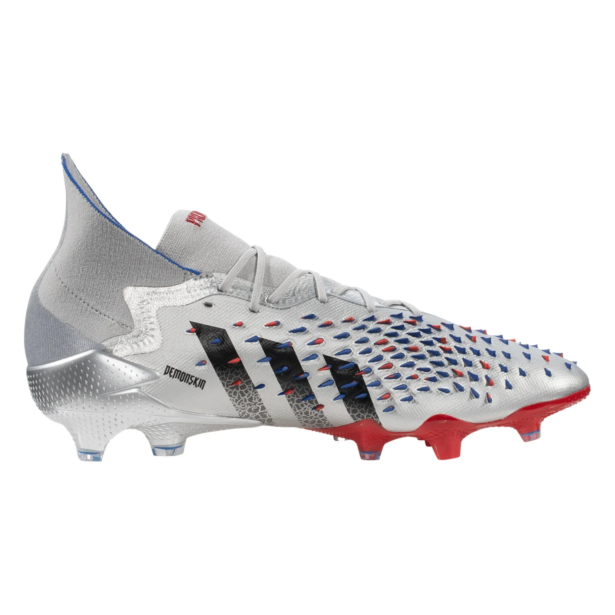 Adidas Predator Freak . 1 FG - Silver Met/Black/Royal blue