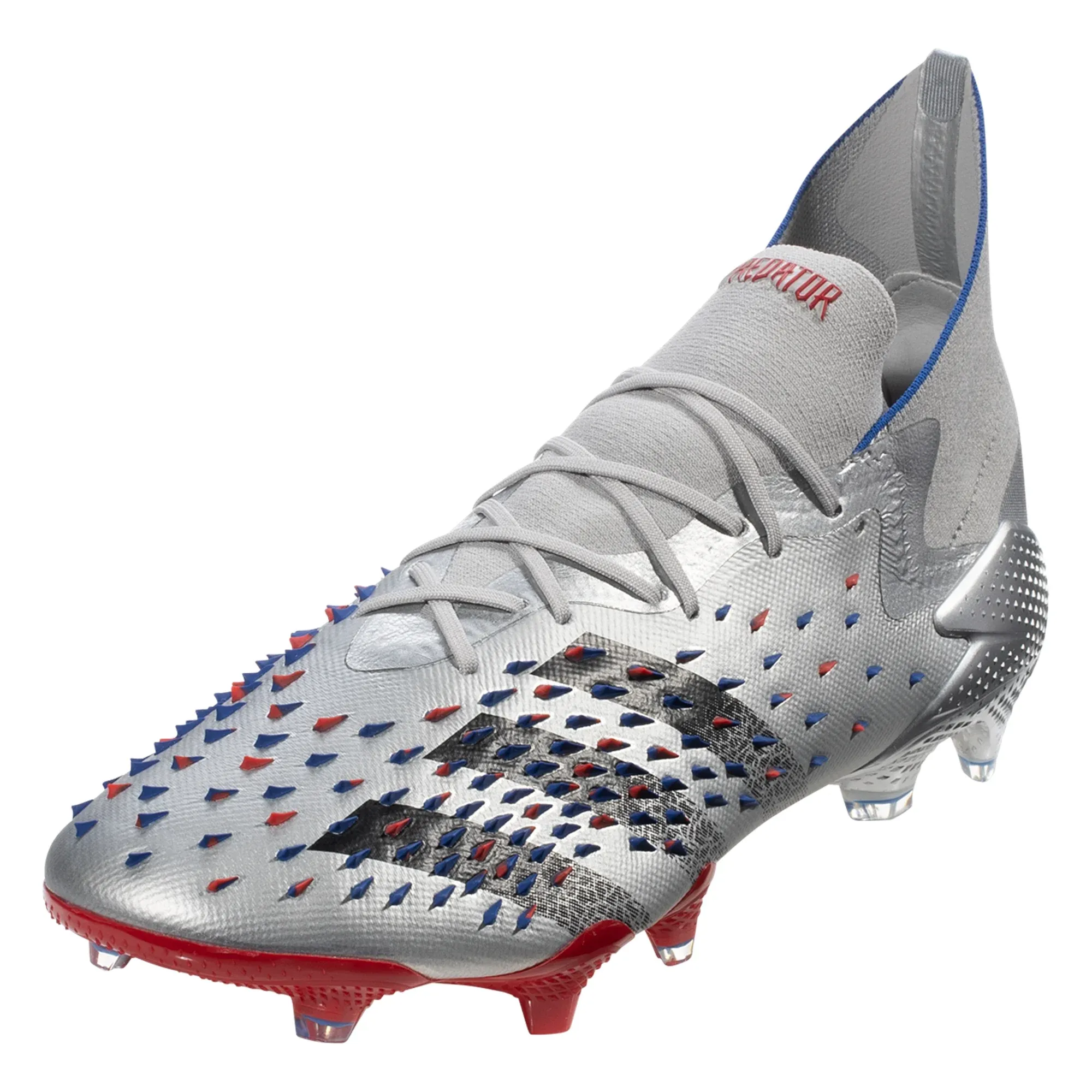 Adidas Predator Freak . 1 FG - Silver Met/Black/Royal blue