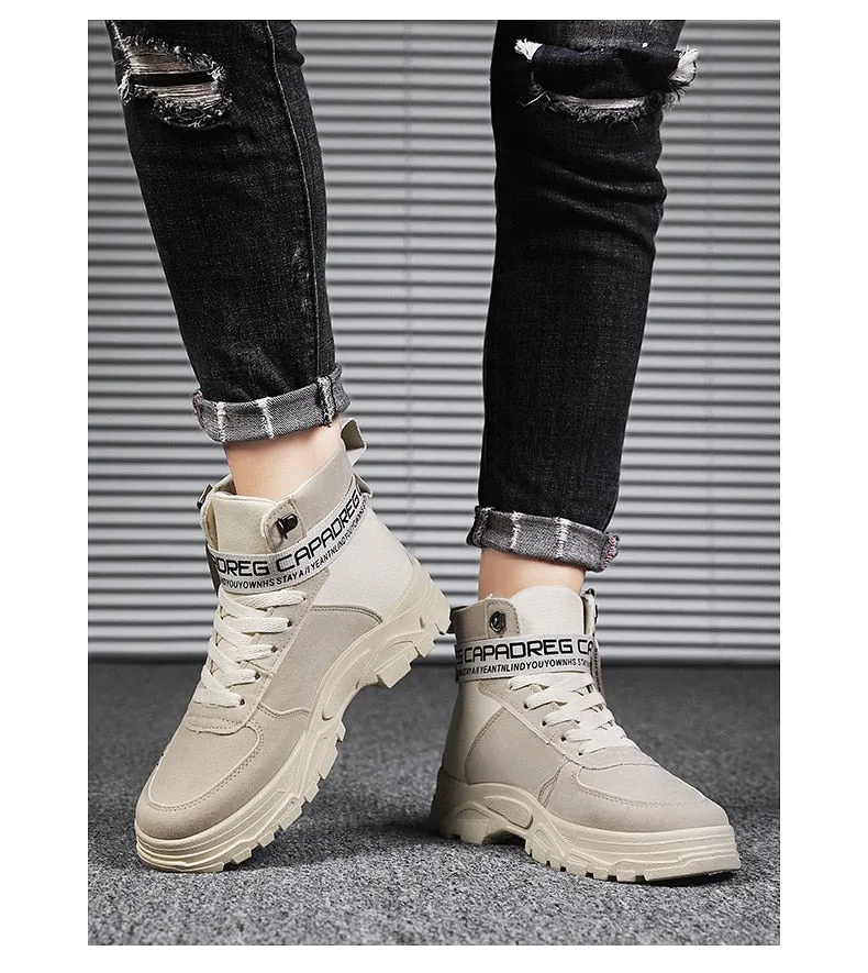 Advbridge British Canvas Shoes Boots Men Autumn New Personality Fashion Casual Boots High-top Tooling Winter Shoes Tide Boots