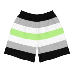 Agender Flag Long Athletic Shorts