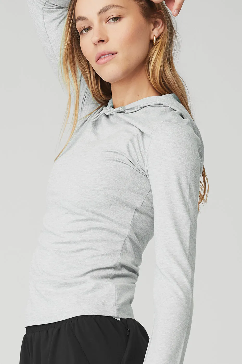 Alosoft Hooded Runner Long Sleeve - Athletic Heather Grey