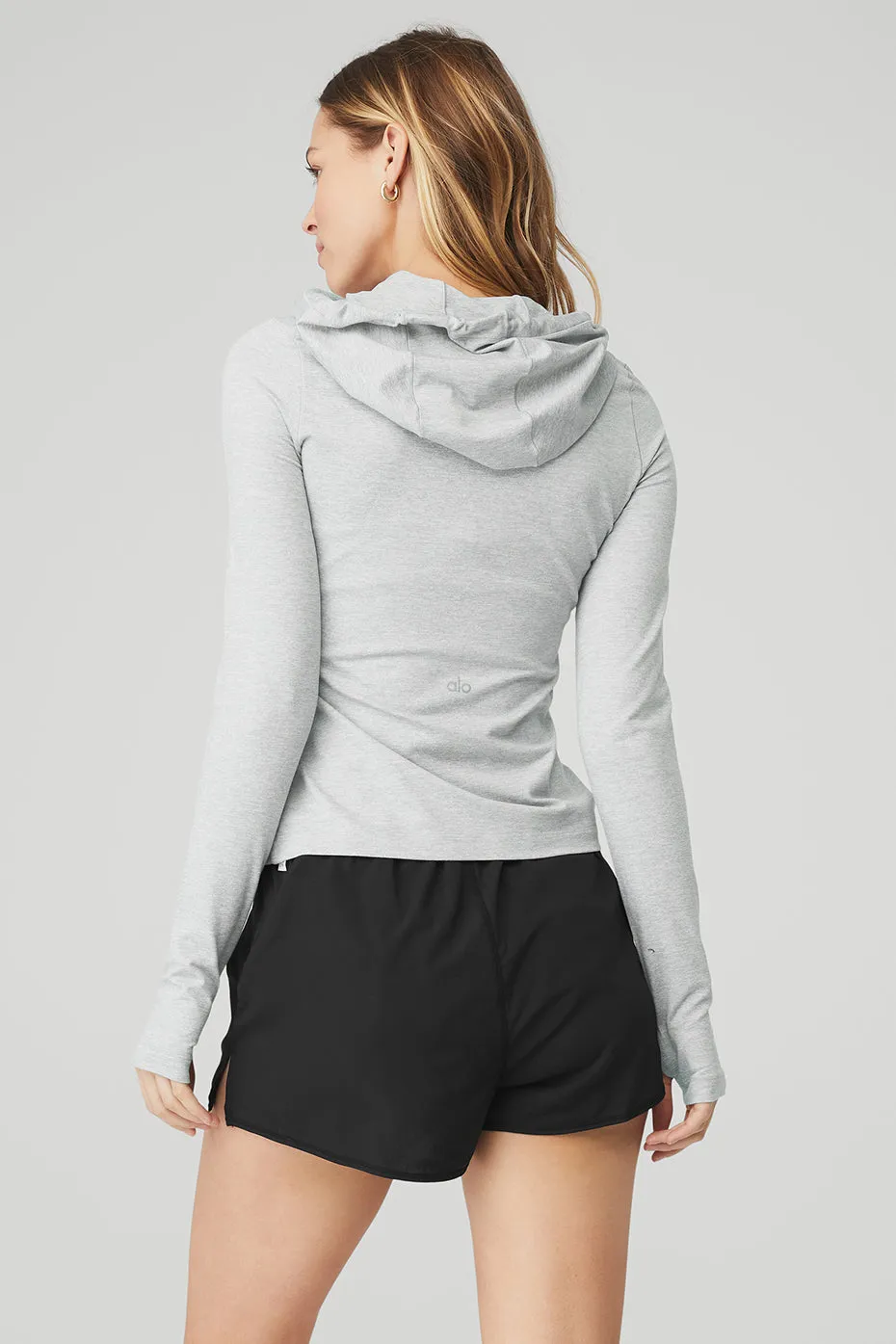 Alosoft Hooded Runner Long Sleeve - Athletic Heather Grey