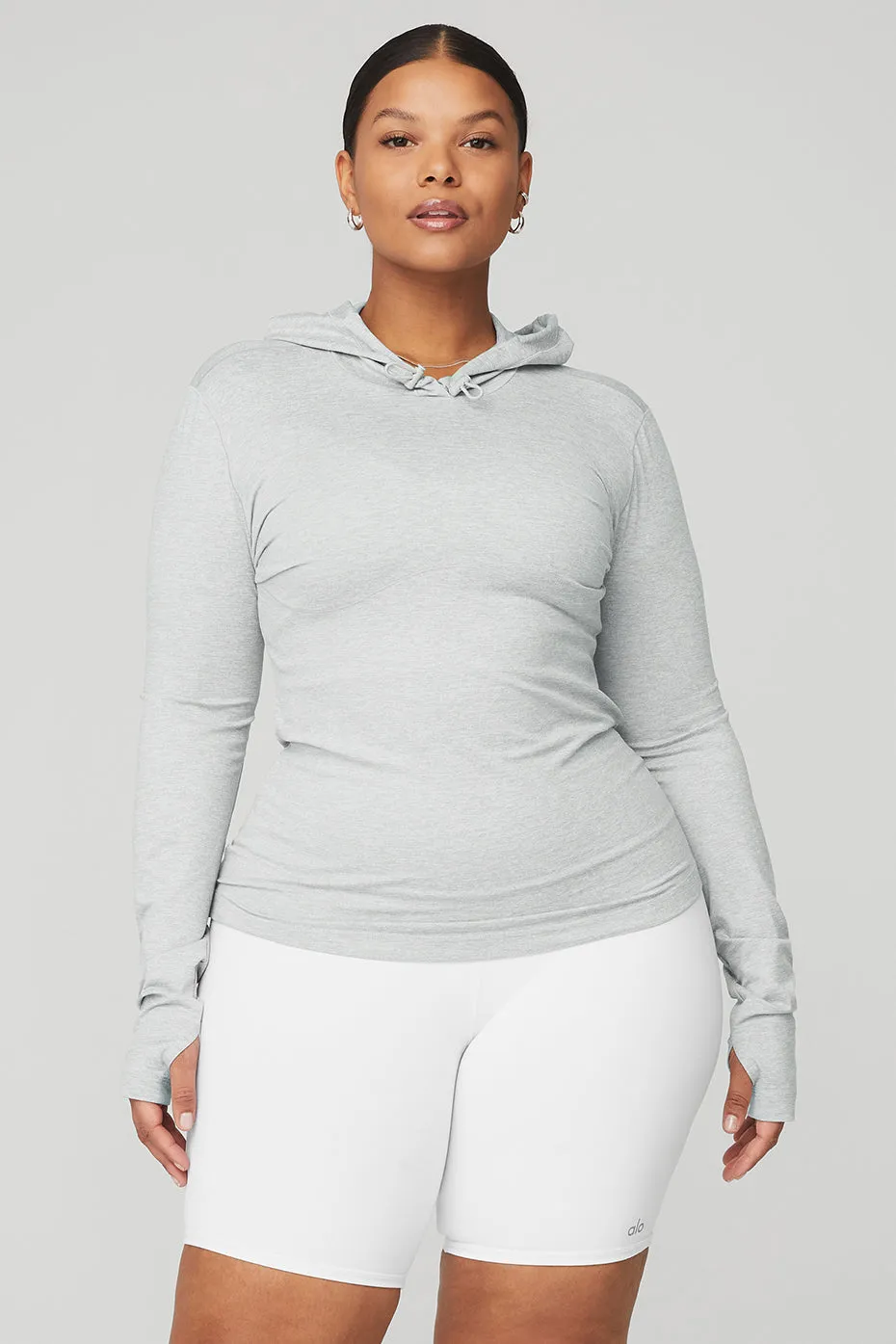 Alosoft Hooded Runner Long Sleeve - Athletic Heather Grey