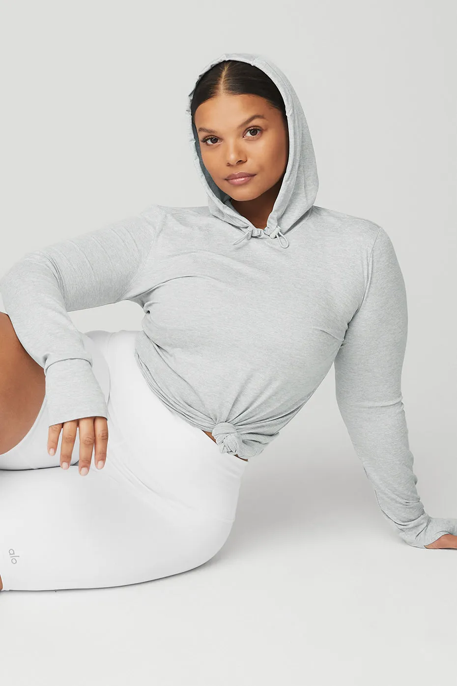 Alosoft Hooded Runner Long Sleeve - Athletic Heather Grey