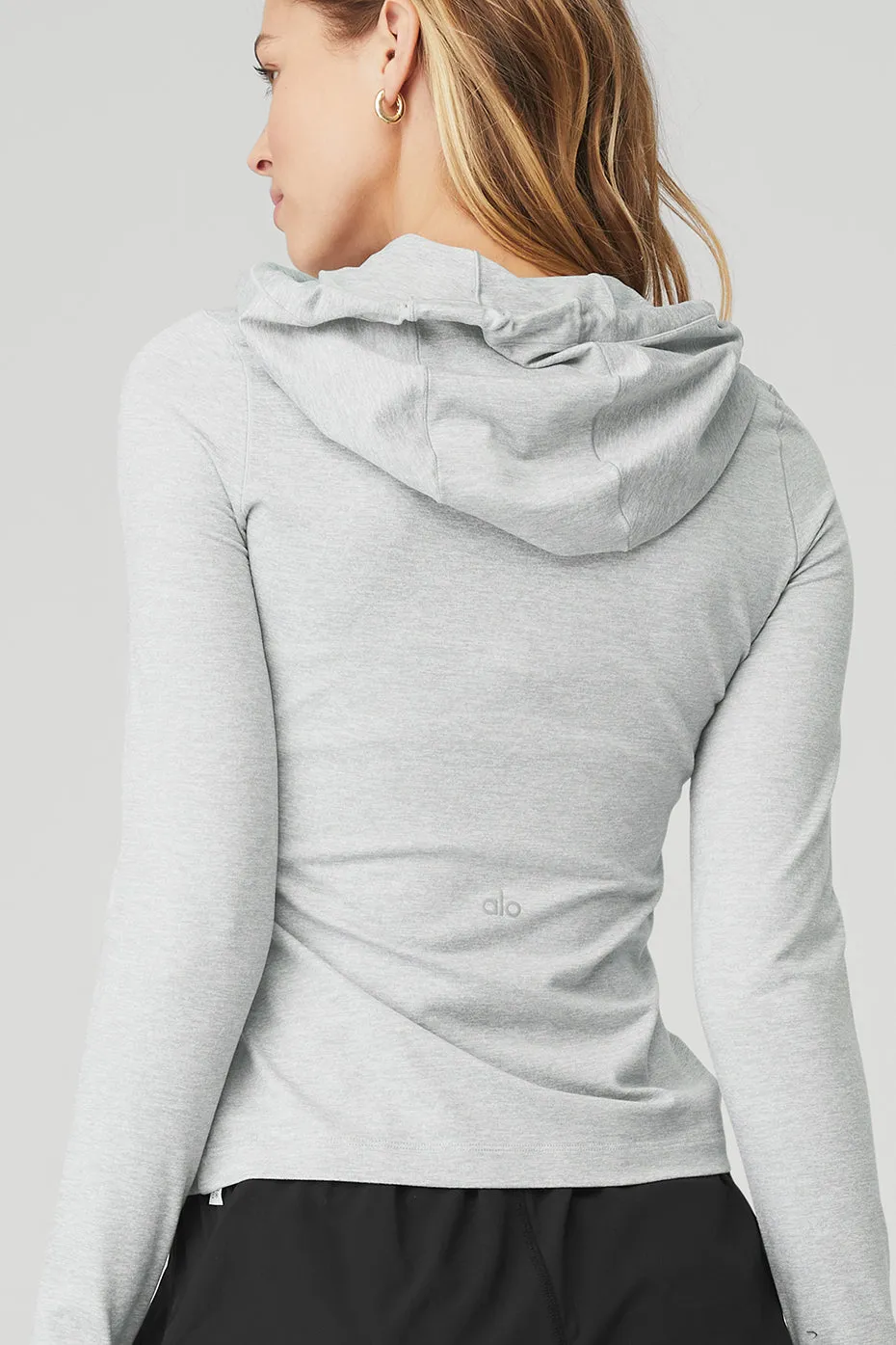 Alosoft Hooded Runner Long Sleeve - Athletic Heather Grey