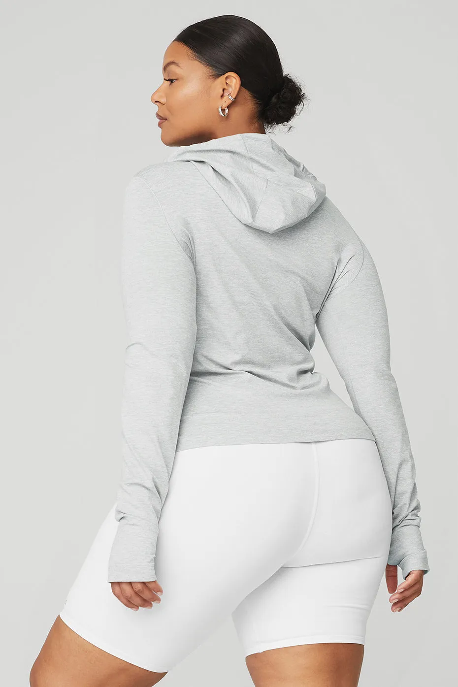 Alosoft Hooded Runner Long Sleeve - Athletic Heather Grey