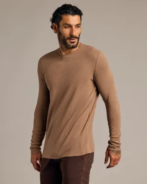 Alpaca Waffle Long Sleeve Crew Neck