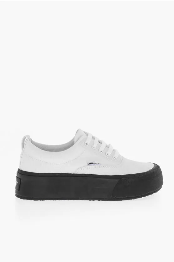 Ambush Canvas Low Top Sneakers with Contrasting Sole