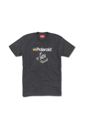 American Needle Polaroid Red Label Tee in Heather Charcoal