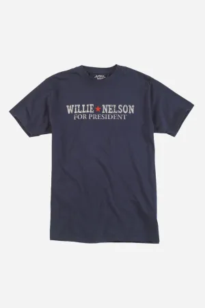 American Needle Willie Nelson For President Red Label Tee in Navy