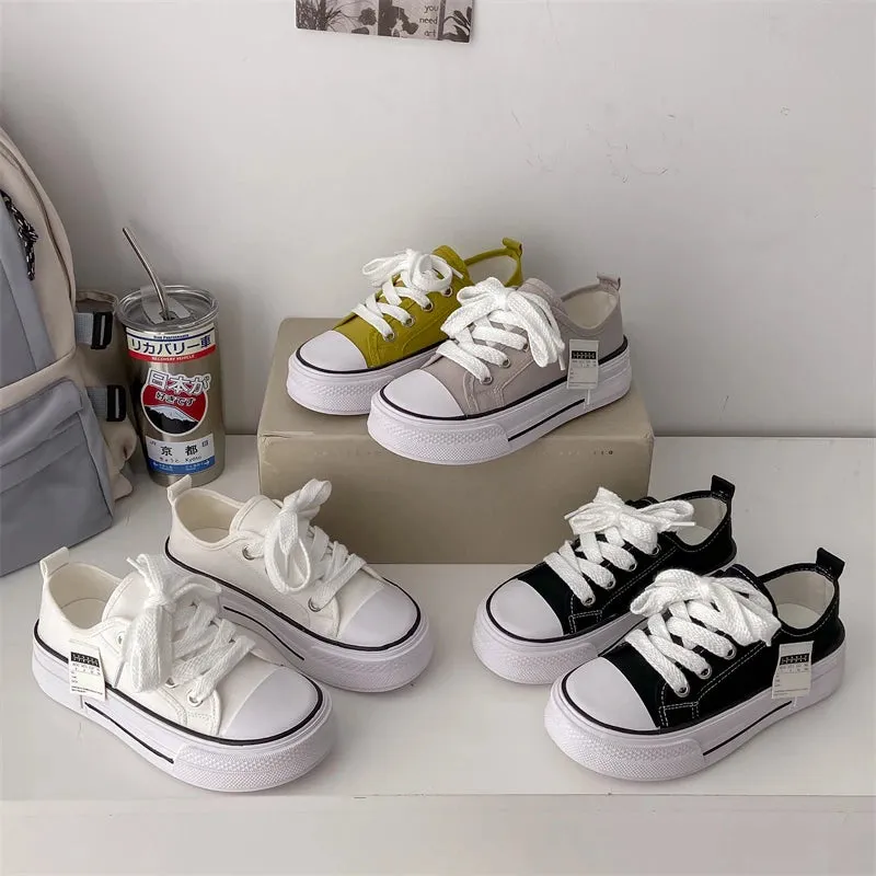 Amozae-Canvas Shoes Women's 2024 New Low-top Korean Casual Sneakers Ins Tide Small All-match Small White Shoes Summer Off White Shoes