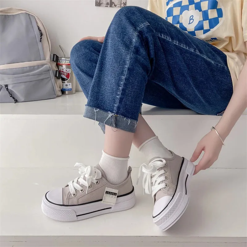 Amozae-Canvas Shoes Women's 2024 New Low-top Korean Casual Sneakers Ins Tide Small All-match Small White Shoes Summer Off White Shoes