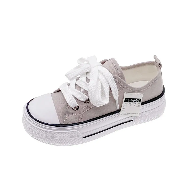 Amozae-Canvas Shoes Women's 2024 New Low-top Korean Casual Sneakers Ins Tide Small All-match Small White Shoes Summer Off White Shoes