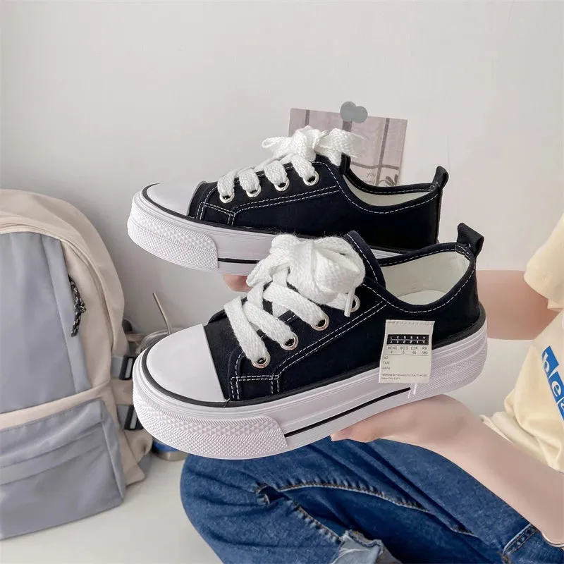 Amozae-Canvas Shoes Women's 2024 New Low-top Korean Casual Sneakers Ins Tide Small All-match Small White Shoes Summer Off White Shoes