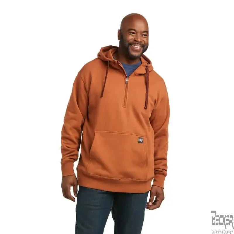 ARIAT - Rebar Workman 1/4 Zip Hoodie, Copper