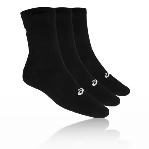 Asics Crew Running Socks 3 Pack -  Black