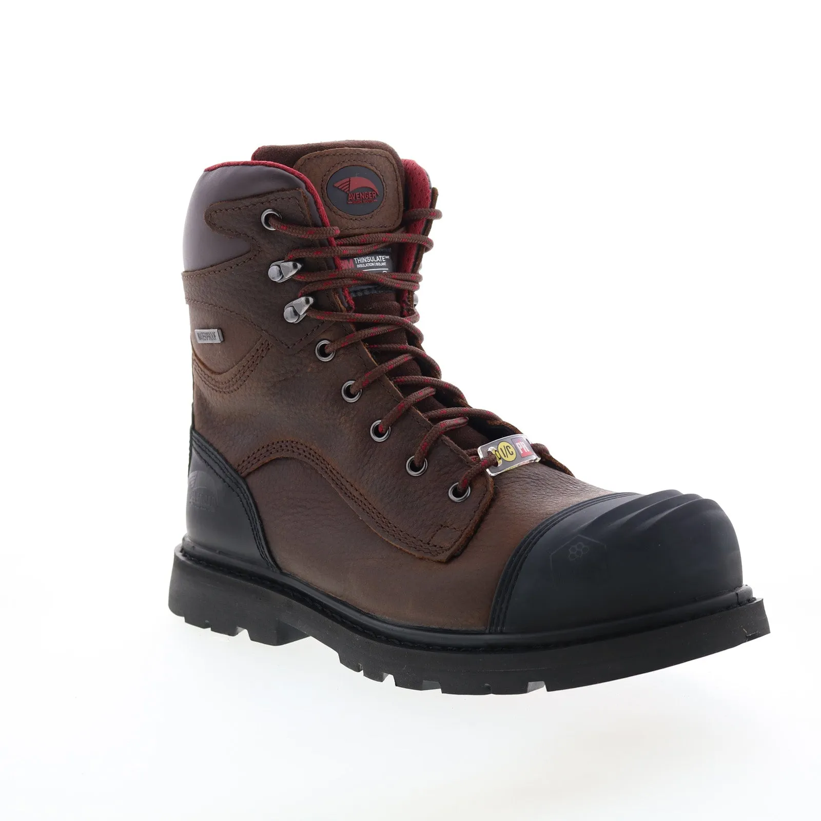 Avenger 200G Insulated Carbon Toe EH Waterproof Mens Brown Wide Work Boots