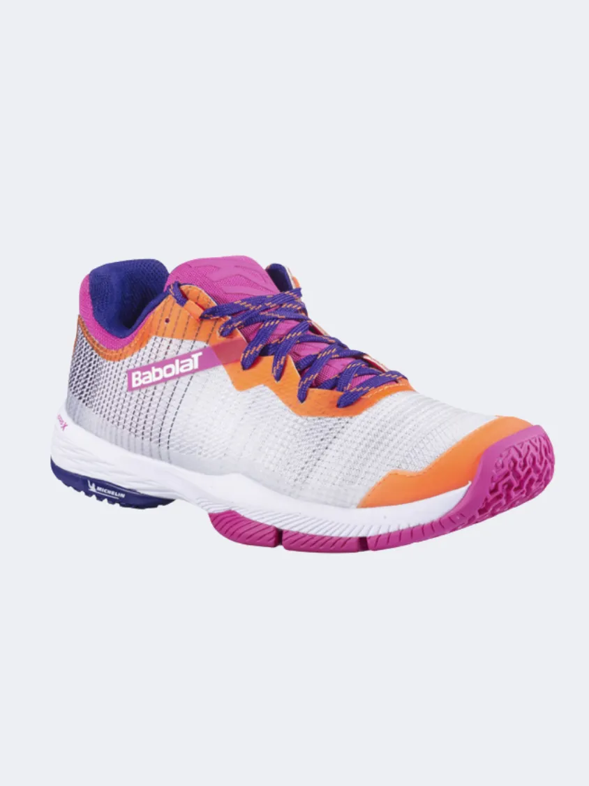 Babolat Jet Ritma Women Padel Shoes White/Purple/Pink