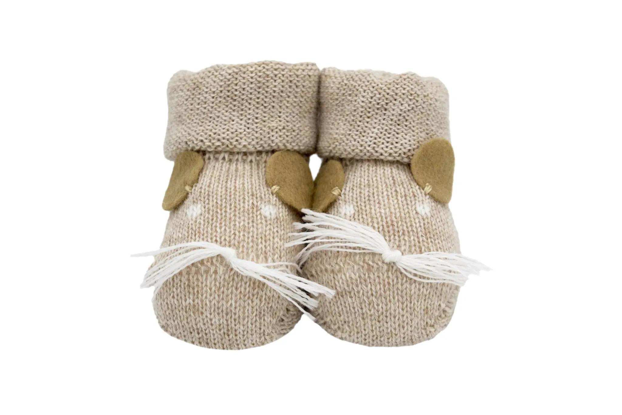 Baby Shoes with Mouse - Beige