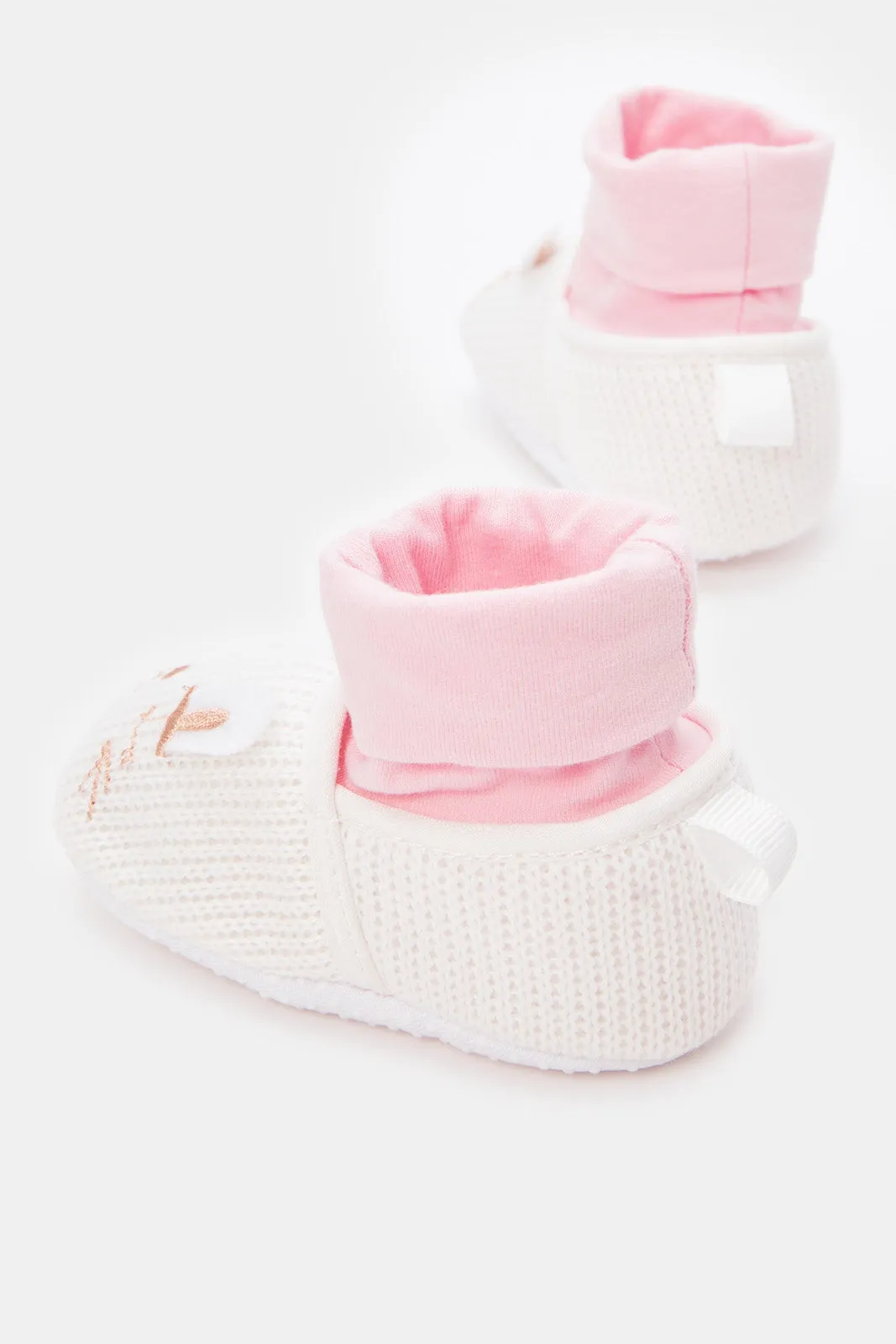 Baby White Bunny Pram Shoes