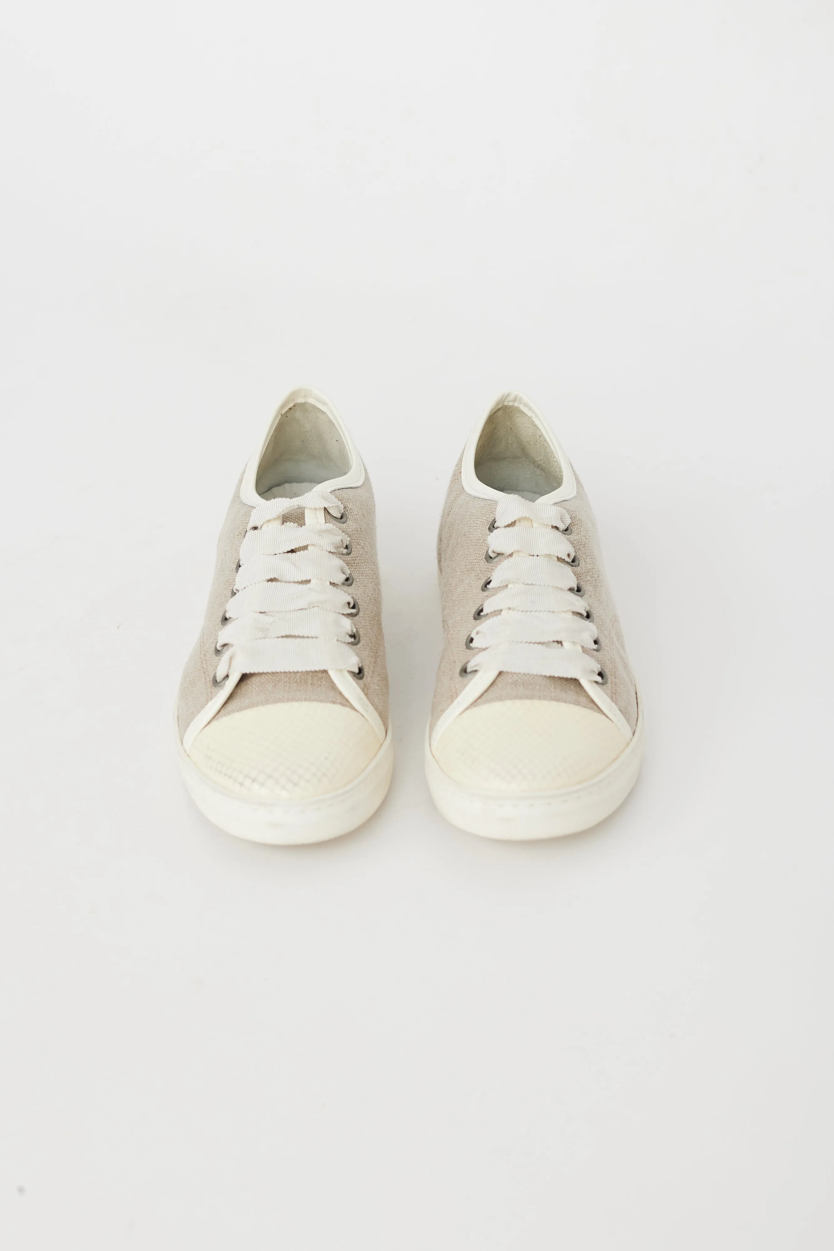 Beige & Cream Canvas Sneaker