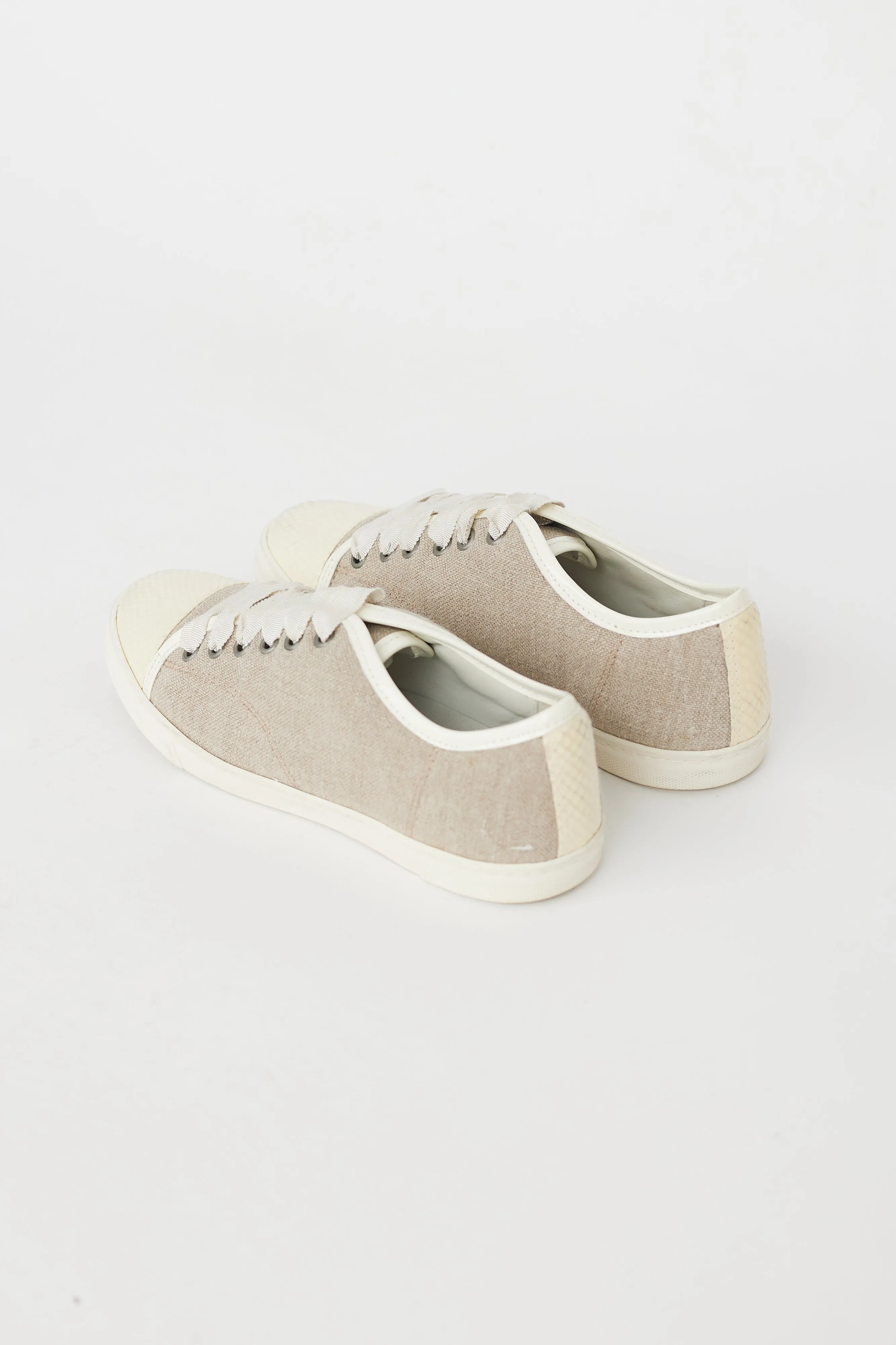 Beige & Cream Canvas Sneaker