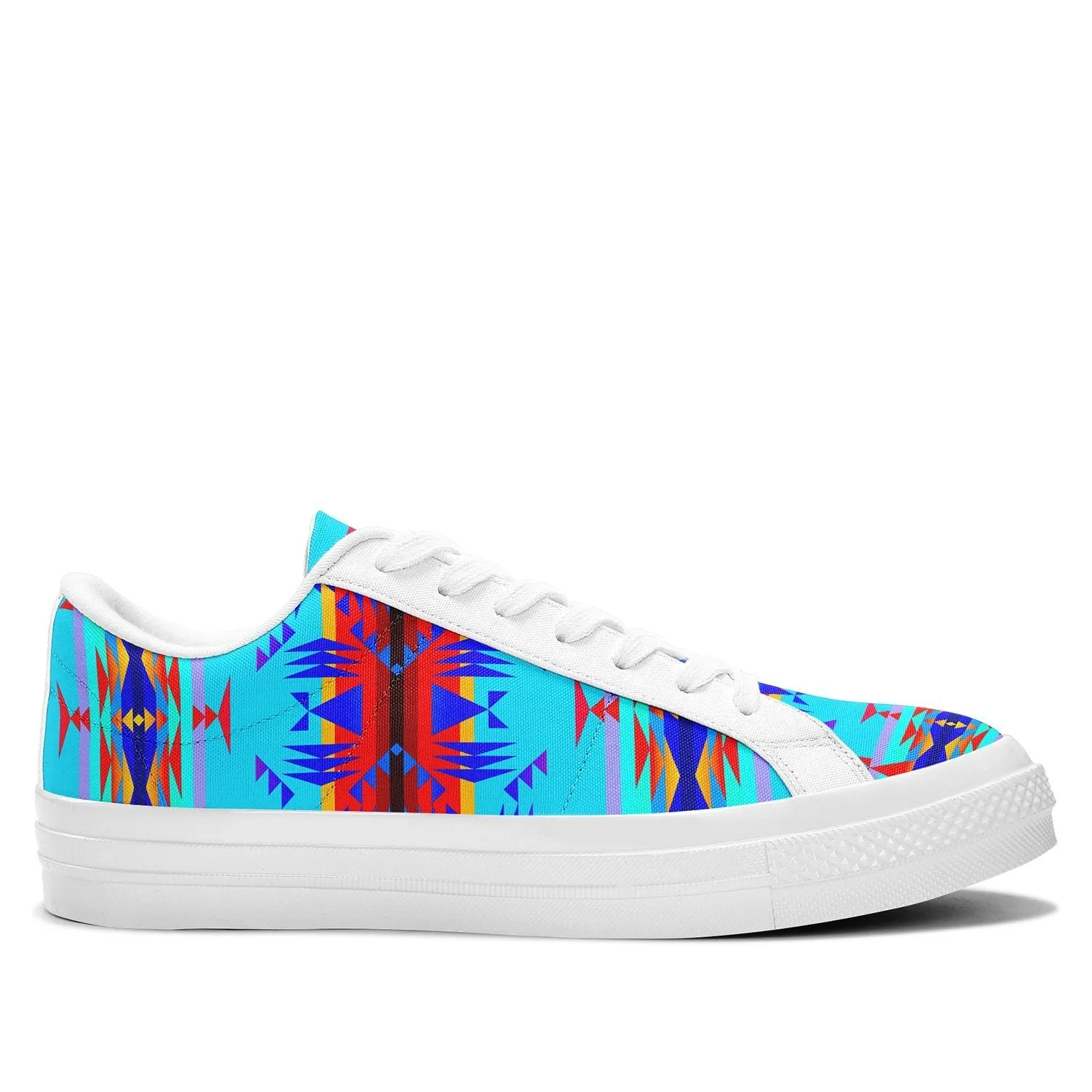 Between the Mountains Blue Aapisi Low Top Canvas Shoes White Sole