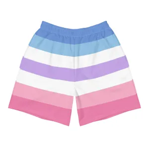 Bigender Flag Long Athletic Shorts