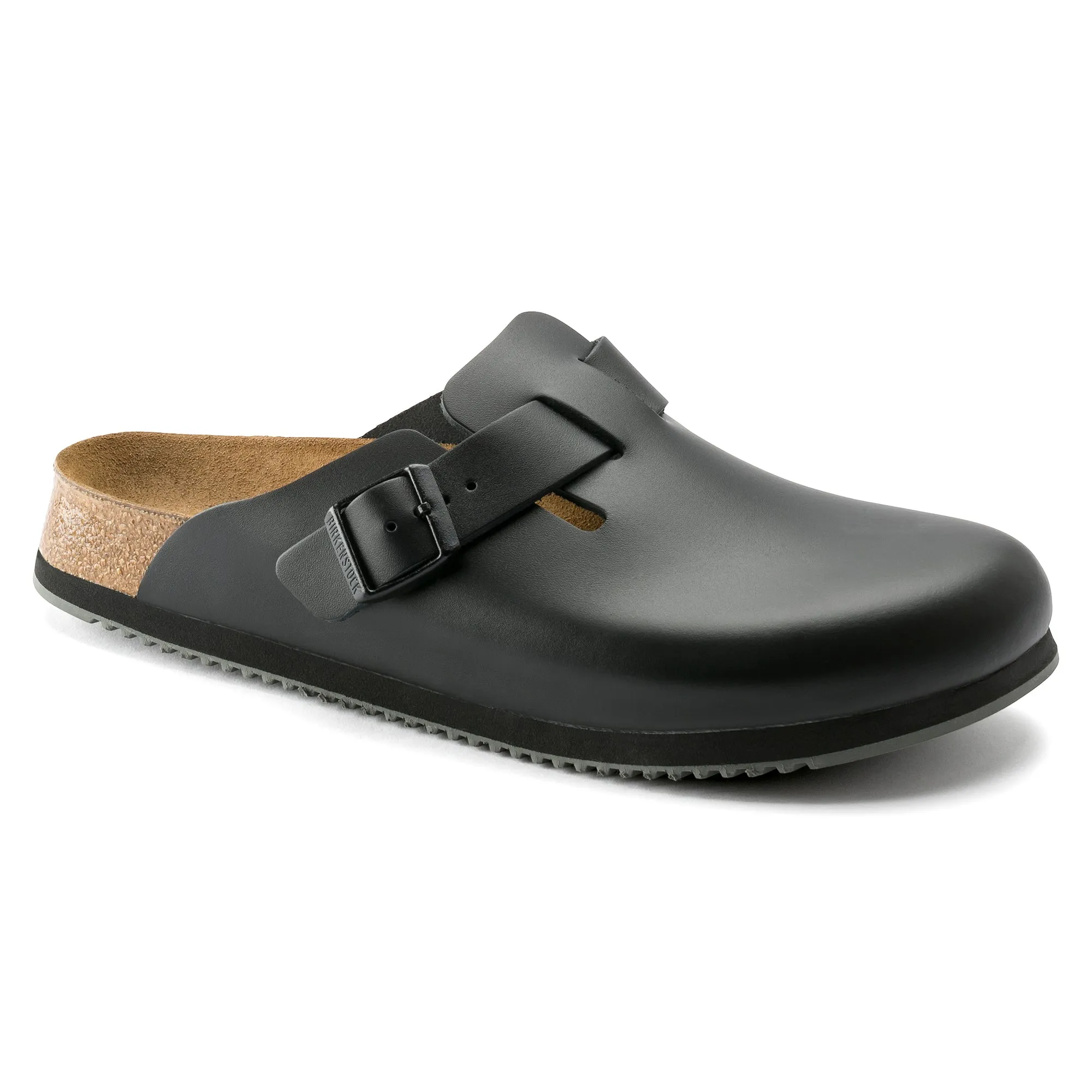 Birkenstock Boston Super Grip Color: Black (REGULAR/WIDE WIDTH)