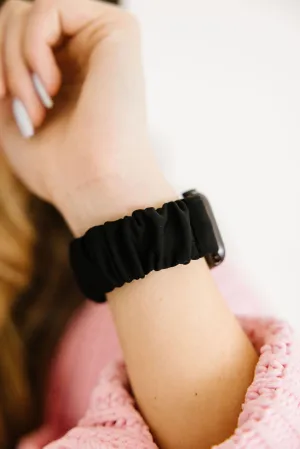 Black Athletic Scrunchie Watch Band for Fitbit Versa