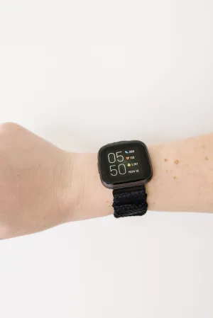 Black Hexagon Athletic Watch Band for Fitbit Versa