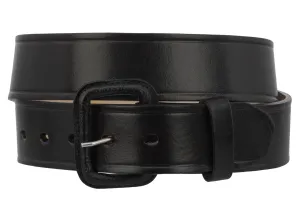 Black Western Wear Cowboy Belt Solid Leather - Removable Buckle