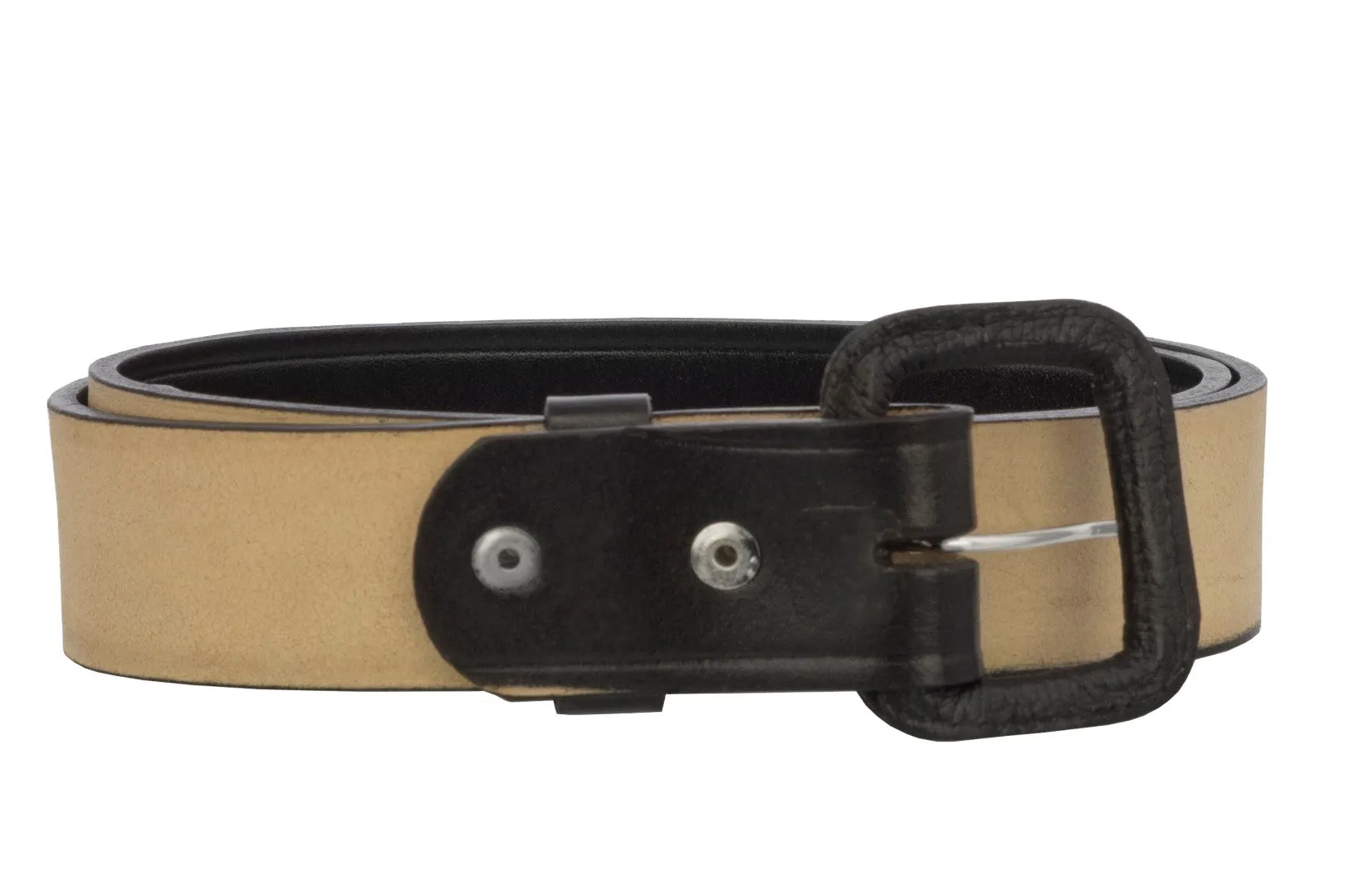 Black Western Wear Cowboy Belt Solid Leather - Removable Buckle