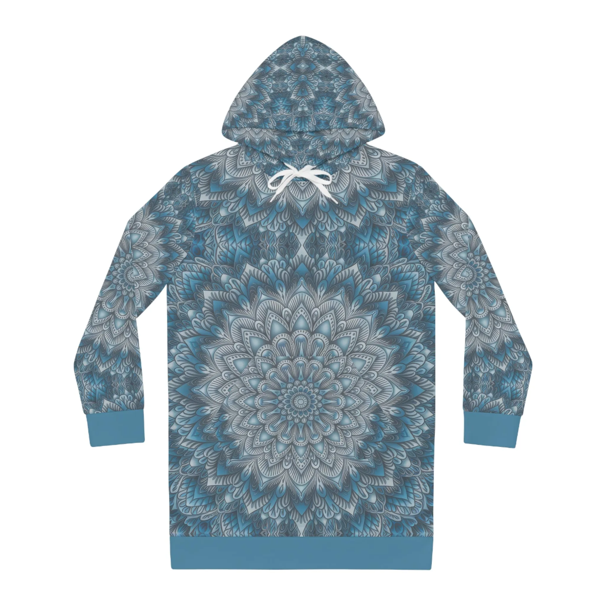 Blue Mandala Hoodie Dress