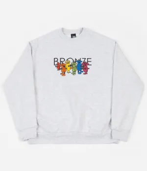 Bronze 56K Bolt Boys Embroidered Crewneck Sweatshirt - Ash Grey