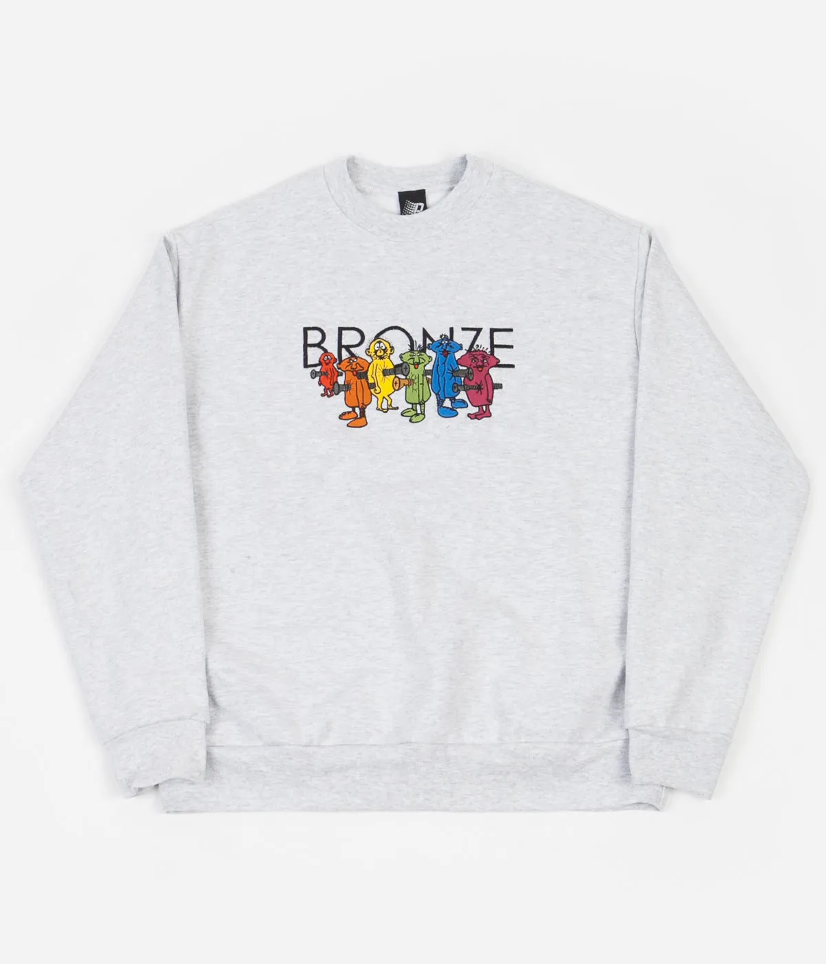 Bronze 56K Bolt Boys Embroidered Crewneck Sweatshirt - Ash Grey