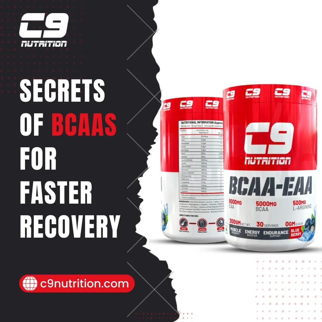 C9 Nutrition BCAA   EAA Powder | Sugar Free Powerful Intra Workout | Muscle Recovery Drink with 5000mg BCAA, 9000mg EAA, 500 mg L-Arginine | Amino Acid Supplements (30 Servings) (Blue Berry)