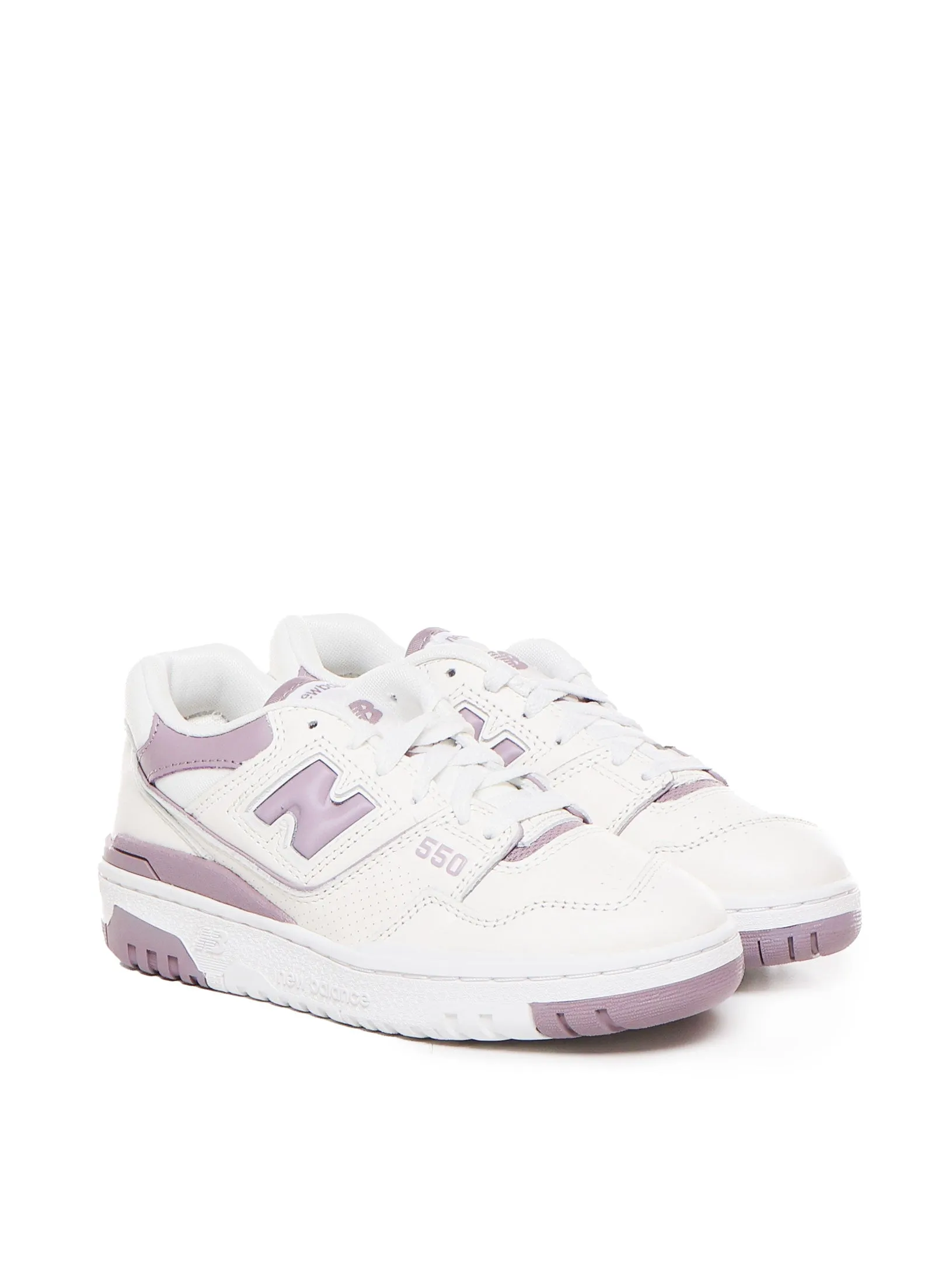 Calfskin Sneakers 550 in White Lilac