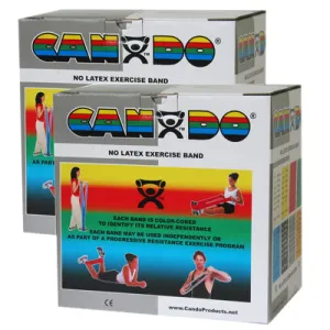 CanDo Latex Free Exercise Band - 100 yard (2 x 50 yard rolls) - Silver - xx-heavy