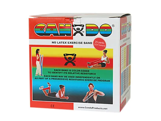 CanDo Latex Free Exercise Band - 25 yard roll - Red - light