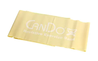 CanDo Latex Free Exercise Band - box of 40, 4' length - Yellow - x-light