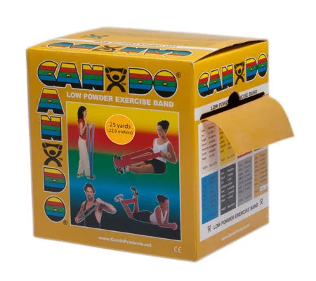 CanDo Low Powder Exercise Band - 25 yard roll - Gold - xxx-heavy