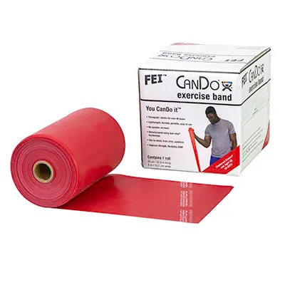 CanDo Low Powder Exercise Band - 25 yard roll - Red - light