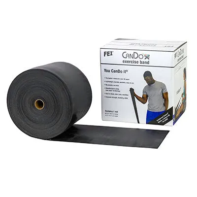 CanDo Low Powder Exercise Band - 50 yard roll - Black - x-heavy