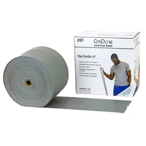 CanDo Low Powder Exercise Band - 50 yard roll - Silver - xx-heavy