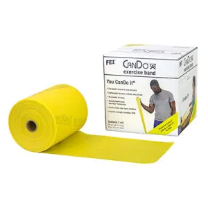 CanDo Low Powder Exercise Band - 50 yard roll - Yellow - x-light